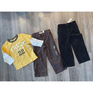 Childrens Place Jeans Pants Boys Size 4 Corduroy Adjustable Waist Cargo Lot NWT